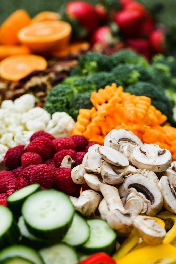 Fresh vegetables and fruit for a nutrient-rich diet