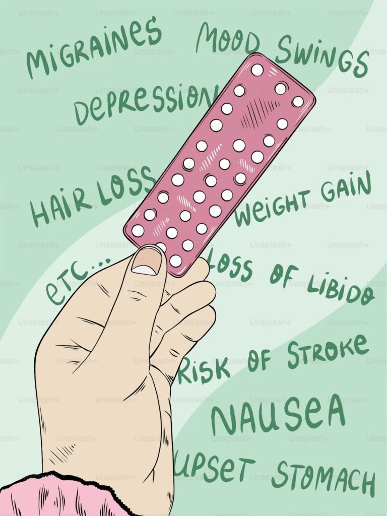 Illustration of common hormonal imbalance symptoms